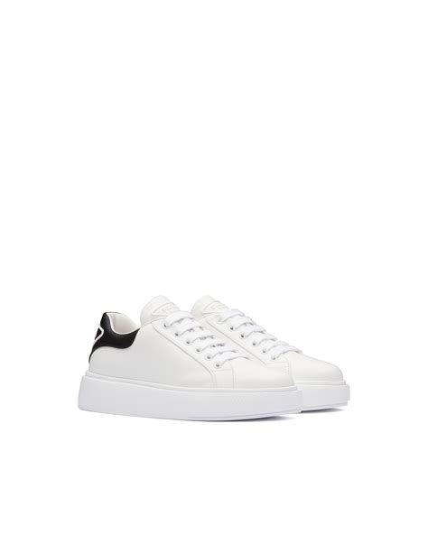 prada 7336-46 shoes black and white|White/black Leather Sneakers .